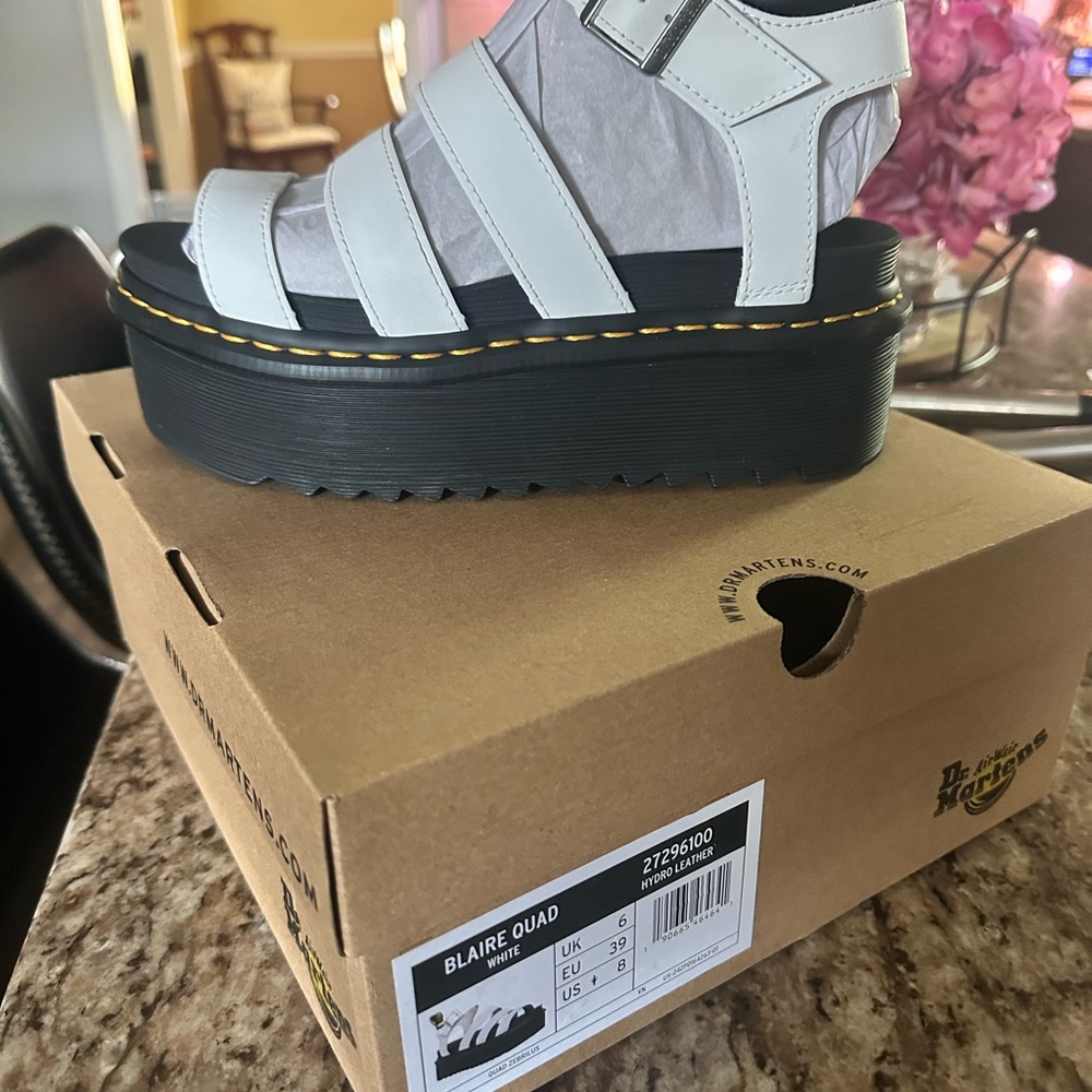 Dr. Martens White and Black Sandals